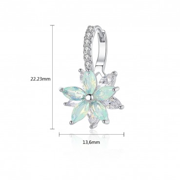 Platinum-plated colorful orchid earrings temperament Korean fashion simple small ear buckle ladies earrings earrings