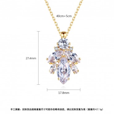 Wanjia new personality copper inlaid zircon necklace European and American fashion female jewelry