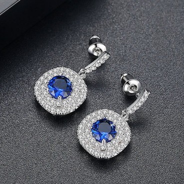 Autumn style word earrings copper inlaid 3A zircon fashion simple Korean version factory wholesale earrings for women