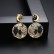 Owl Korean version of the new gold copper inlaid zircon earrings six-pointed star sweet temperament female earrings