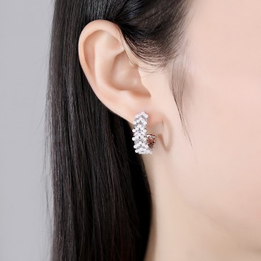 Moyus new Korean style inlaid zircon earrings, personalized fashion pearl earrings