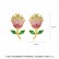 Hand bouquet earrings Korean fashion sweet color flower earrings temperament ladies platinum plated earrings