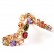 Copper inlaid 3A zircon colorful zircon bracelet youth Venus bracelet electroplating champagne gold