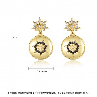 Ice 谰 female golden fashion new earrings Korean creative sweet temperament earrings