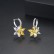 Platinum-plated colorful orchid earrings temperament Korean fashion simple small ear buckle ladies earrings earrings