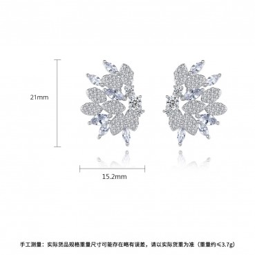 Donghui womens Korean style popular copper inlaid zircon earrings, creative fashion temperament earrings factory