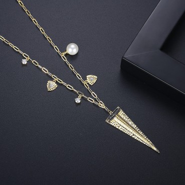 Gold-plated geometric feminine necklace, personalized Korean version of the new clavicle chain