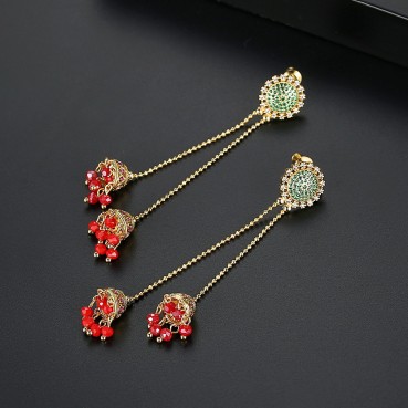 Jiaobi earrings European and American retro new long style ladies wind chimes banquet earrings fashion earrings gifts