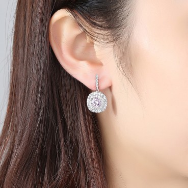 Autumn style word earrings copper inlaid 3A zircon fashion simple Korean version factory wholesale earrings for women