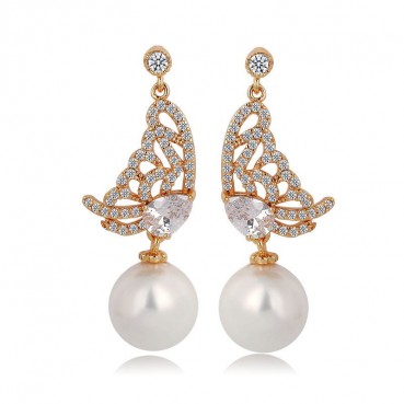 AAA zircon butterfly earrings Korean fashion ladies jewelry factory wholesale gifts