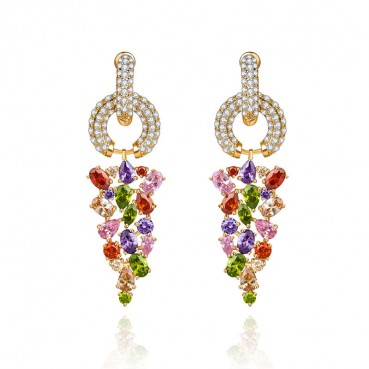 AAA zircon earrings dont wear late autumn earrings European and American fashion exaggerated jewelry factory