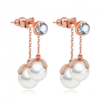 AAA zircon shell beads Korean style popular earrings wholesale women