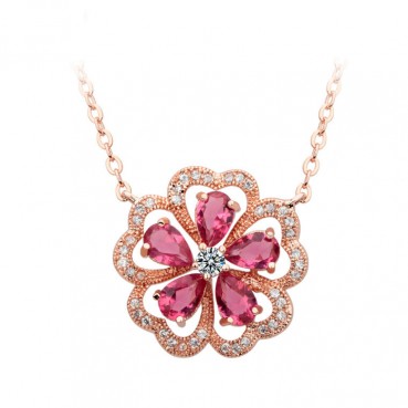 Begonia Eight Hearts & Arrows Small Round Zircon Korean Fashion Necklace Female Factory Wholesale