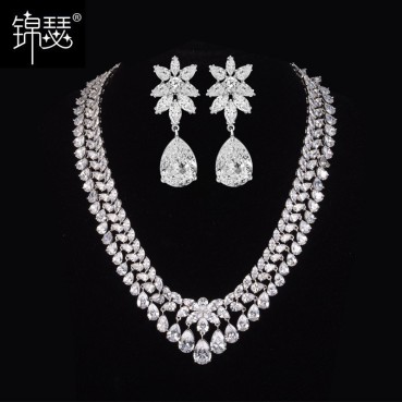 Colorful Fallen Leaves Necklace Bride Fashion Chain Set Jewelry Wholesale Factory Wholesale Women