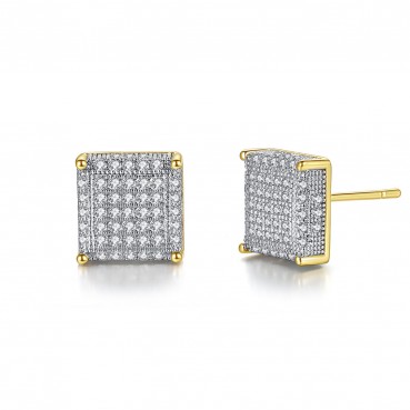 Earrings European and American fashion copper inlaid zirconium square ladies earrings earrings manufacturers wholesale