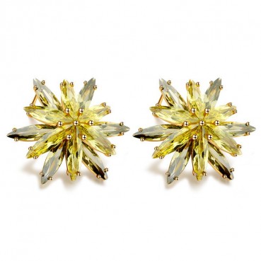 Gesang flower earrings AAA zircon European and American exaggerated fashion earrings wholesale women