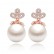 Love and graceful earrings Korean style popular AAA zircon shell bead earrings female factory wholesale