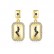 New style copper-inlaid zircon Korean womens earrings, stylish and stylish geometric earrings