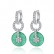 Powder makeup jade earrings AAA zircon green jade earrings earrings Korean new jewelry earrings gift women