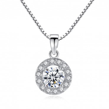 Super flash sona diamond disc ladies necklace simulation diamond jewelry style factory wholesale