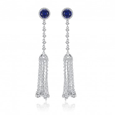 Wind Xiao Earrings AAA Zircon Inlaid Fashion Long Tassel Korean Style Earrings Manufacturer Wholesale Women