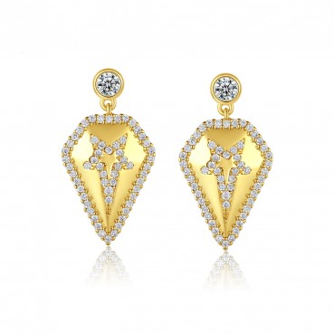 Zhongying new Korean style personalized earrings Dongdaemun fashion golden star earrings