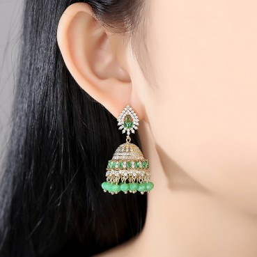 Earrings European and American fashion exaggerated earrings copper inlaid 3A zircon earrings factory wholesale earrings