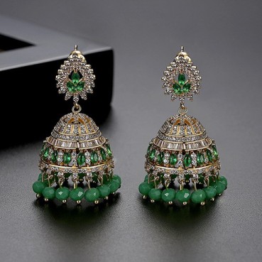 Earrings European and American fashion exaggerated earrings copper inlaid 3A zircon earrings factory wholesale earrings