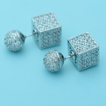 Stud Earrings Korean Fashion Fashion Stud Earrings AAA Zircon Pavé Women