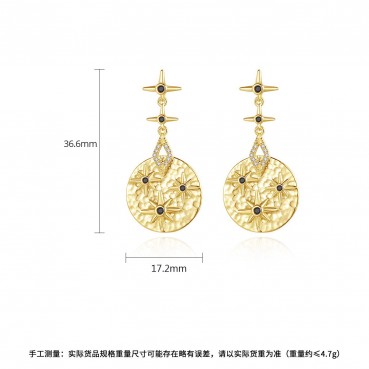 Xinghui gold earrings new Korean style earrings female fashion temperament individual earrings