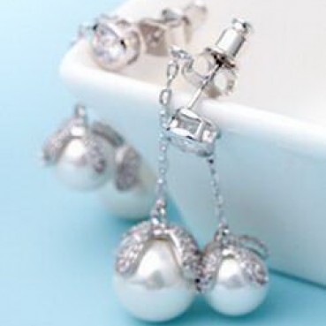 AAA zircon shell beads Korean style popular earrings wholesale women