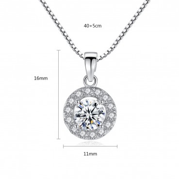 Super flash sona diamond disc ladies necklace simulation diamond jewelry style factory wholesale