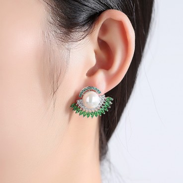 AAA zircon, Qinsi earrings, noble Korean style earrings, copper jewelry factory wholesale, hot sale women