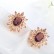 Lotus pond moonlight AAA zircon ear clip earrings European and American temperament dinner ladies earrings