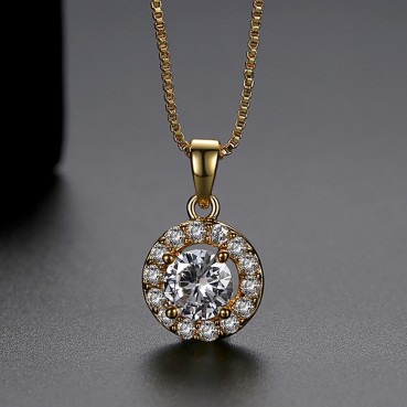 Super flash sona diamond disc ladies necklace simulation diamond jewelry style factory wholesale