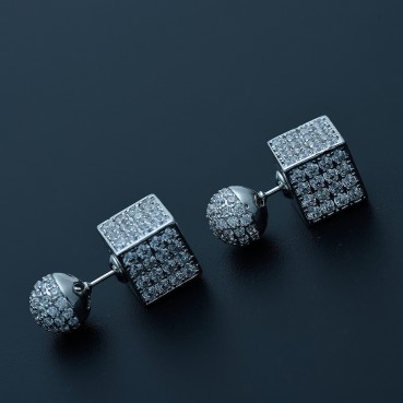 Stud Earrings Korean Fashion Fashion Stud Earrings AAA Zircon Pavé Women