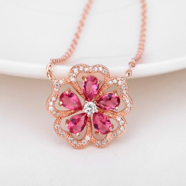 Begonia Eight Hearts & Arrows Small Round Zircon Korean Fashion Necklace Female Factory Wholesale