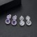 AAA zircon pavé inlaid earrings 18K white gold plating factory wholesale female