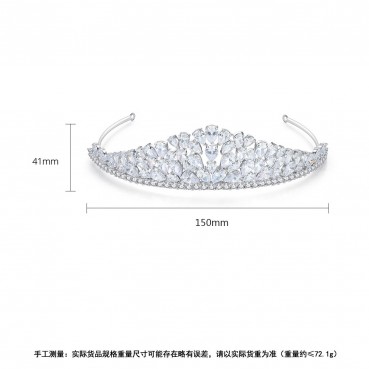 Palace style white fashion crown European and American wedding copper inlaid zircon fashion hair accessories