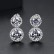 AAA zircon pavé inlaid earrings 18K white gold plating factory wholesale female