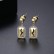 New style copper-inlaid zircon Korean womens earrings, stylish and stylish geometric earrings