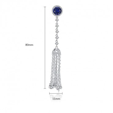 Wind Xiao Earrings AAA Zircon Inlaid Fashion Long Tassel Korean Style Earrings Manufacturer Wholesale Women