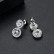 AAA zircon pavé inlaid earrings 18K white gold plating factory wholesale female