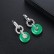 Powder makeup jade earrings AAA zircon green jade earrings earrings Korean new jewelry earrings gift women