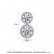 AAA zircon pavé inlaid earrings 18K white gold plating factory wholesale female