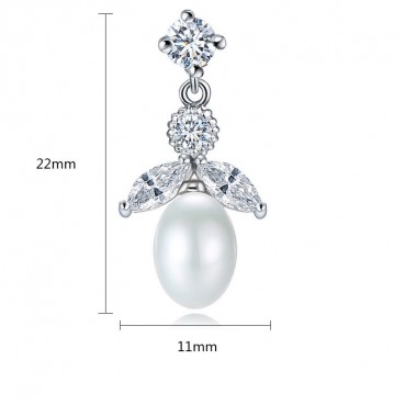 Natural 6-7mm Pearl Cleaner Earrings AAA Zircon Inlaid Popular Earrings Female Manufacturer