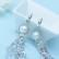 Amorous AAA diamond-studded zircon natural pearl steamed bun beads 10-10.5mm European and American earrings