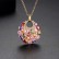 European and American flowers and moon round color simple necklace copper inlaid colorful zircon pendant necklace