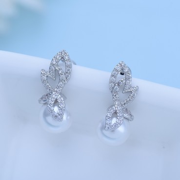 Earrings AAA zircon micro-inlaid pearls Korean style factory wholesale women