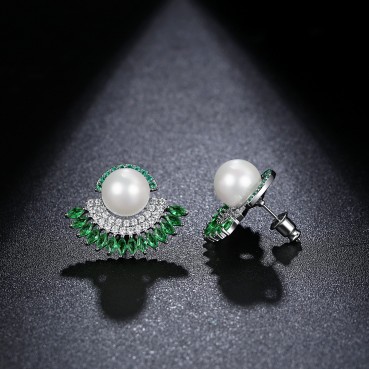 AAA zircon, Qinsi earrings, noble Korean style earrings, copper jewelry factory wholesale, hot sale women